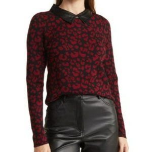 BELLDINI  Faux Leather Collar Leopard Print